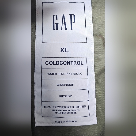 Mens ColdControl Relaxed Puffer Jacket XL Olive Windproof Waterproof - Picture 6 of 8